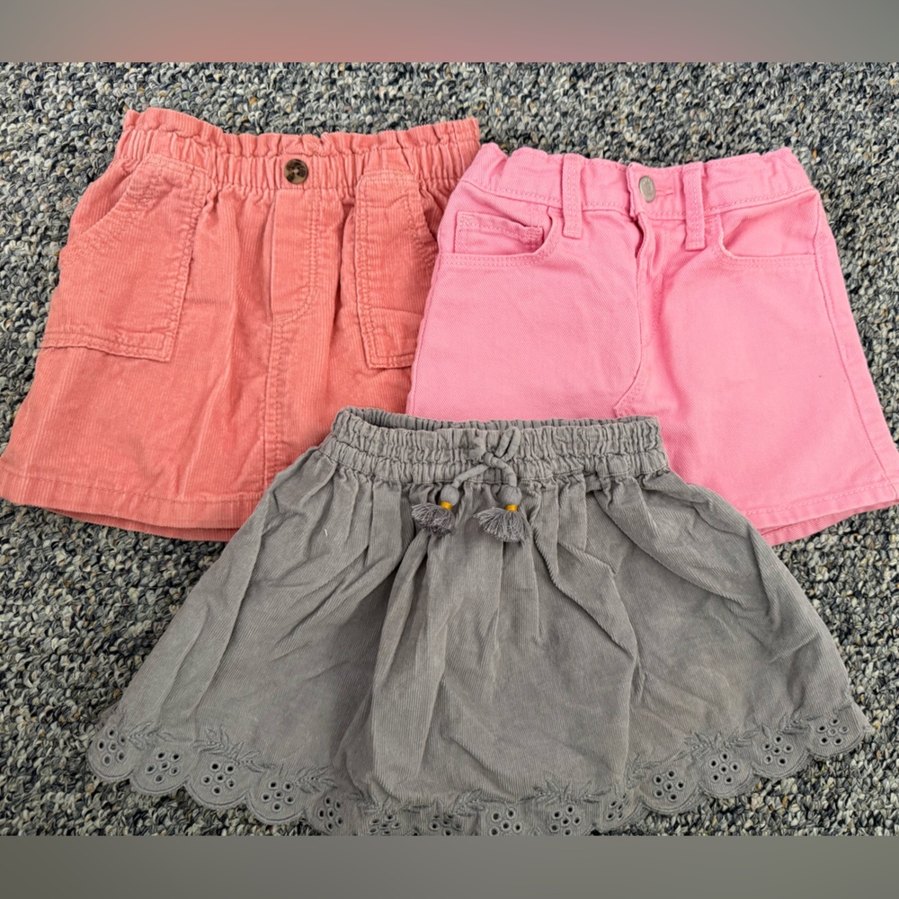 Old Navy and Zara Skirt Set - Gray, Coral, and Pink